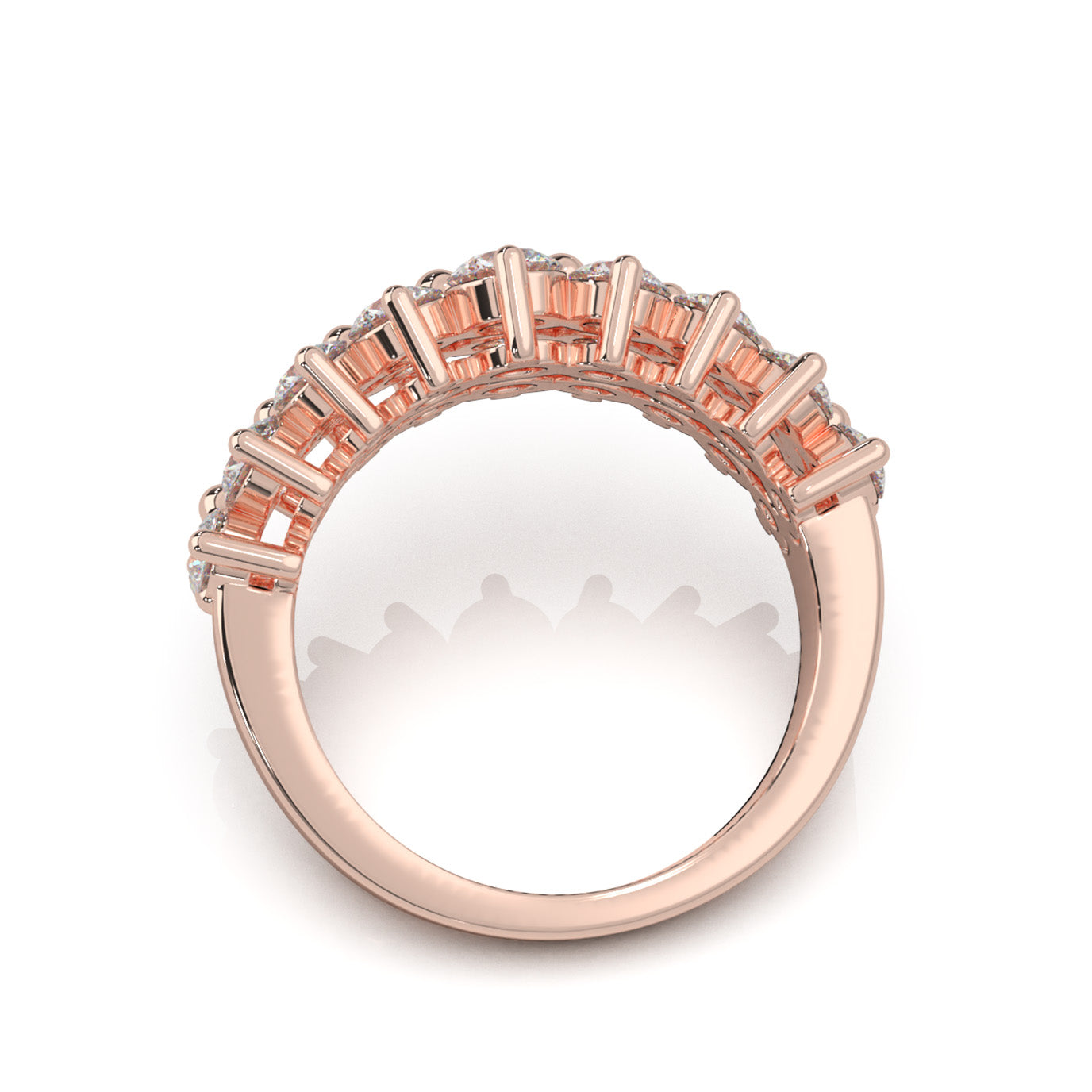 2.80 ct Natural Diamond Wedding Bands in 10k Rose Gold