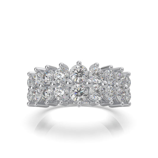 2.80 ct Natural Diamond Wedding Bands in 10k White Gold