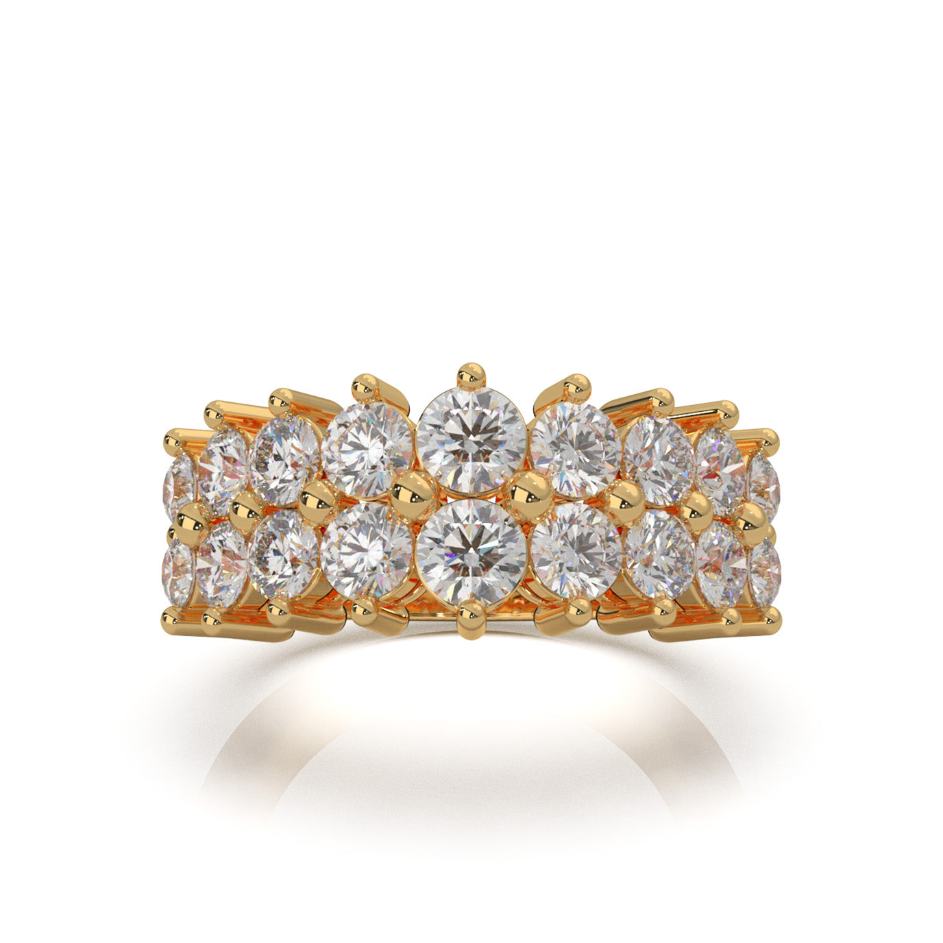 2.80 ct Natural Diamond Wedding Bands in 10k Yellow Gold