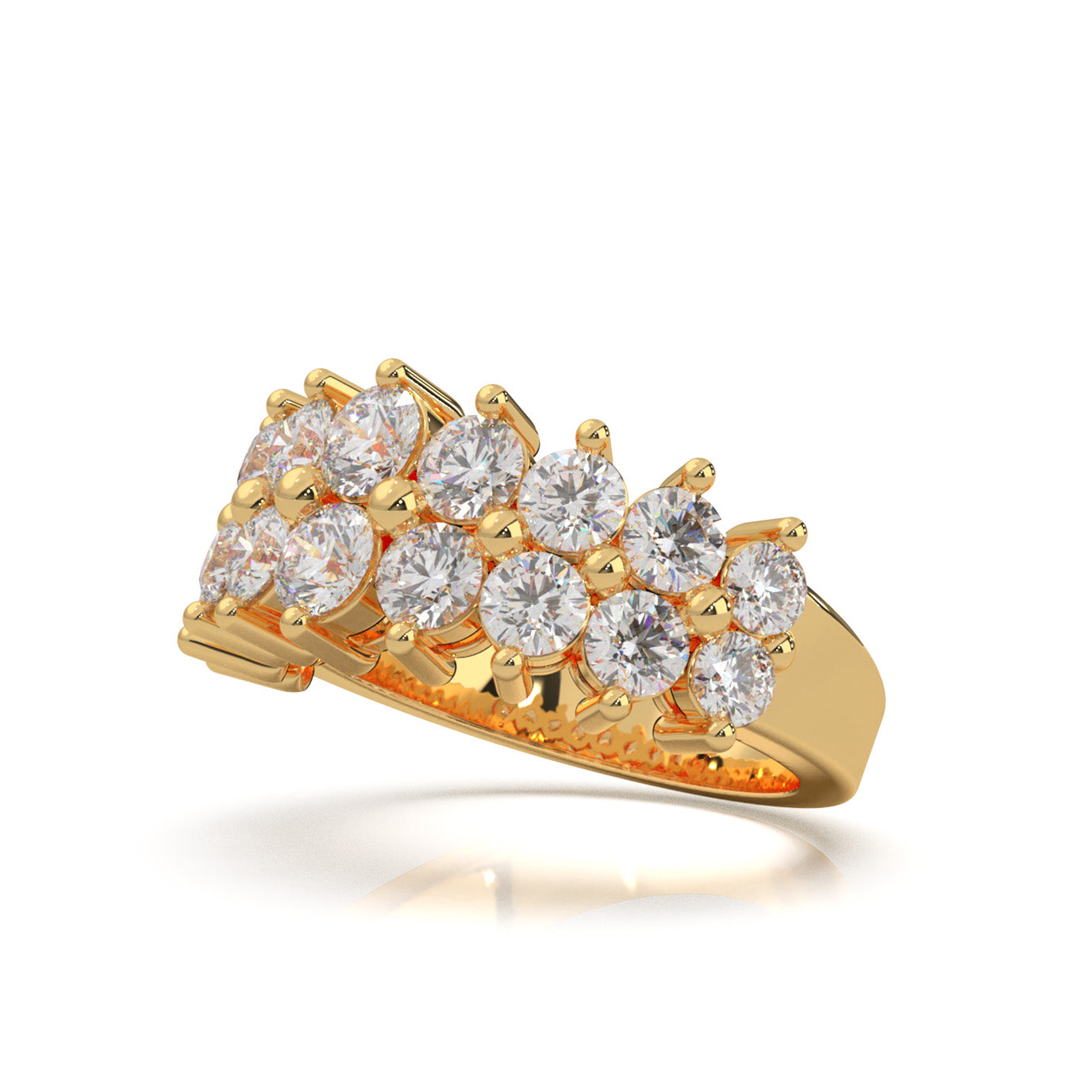 2.80 ct Moissanite Wedding Bands in 10k Yellow Gold
