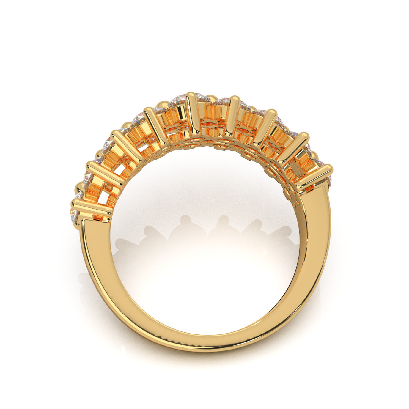 2.80 ct Moissanite Wedding Bands in 10k Yellow Gold