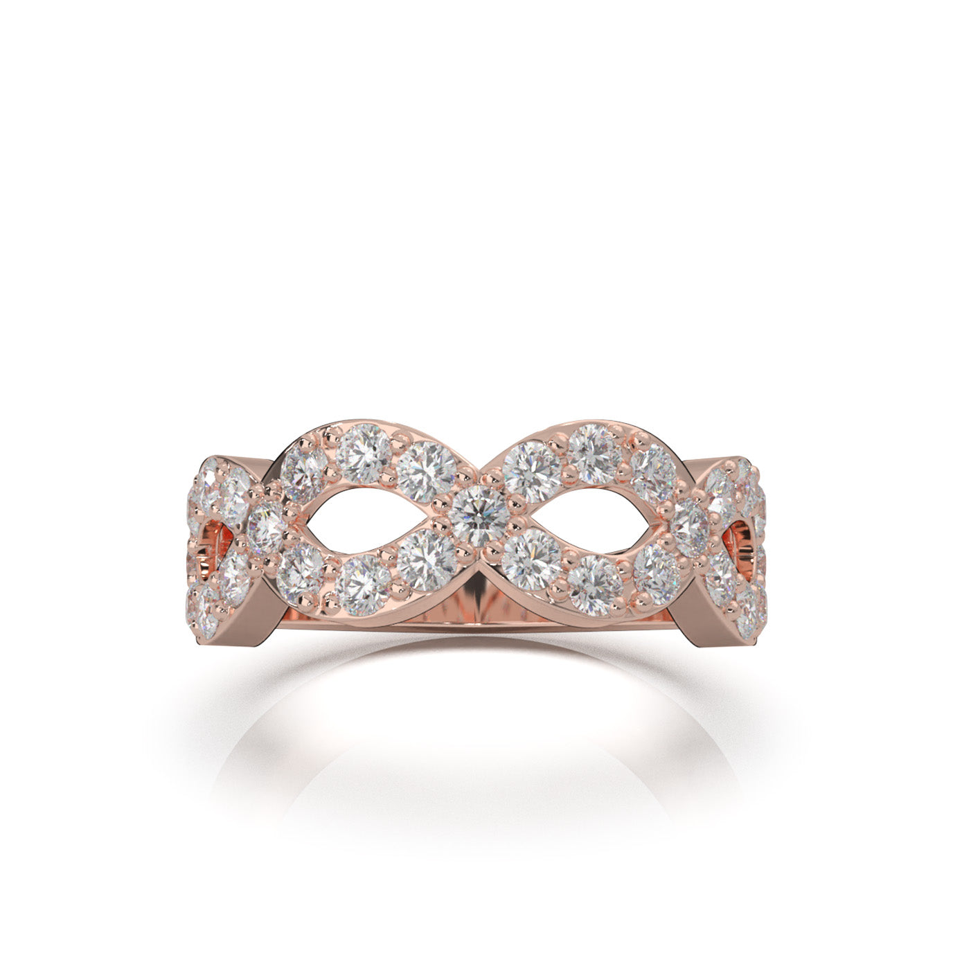 1.40 ct Moissanite Wedding Bands in 10k Rose Gold