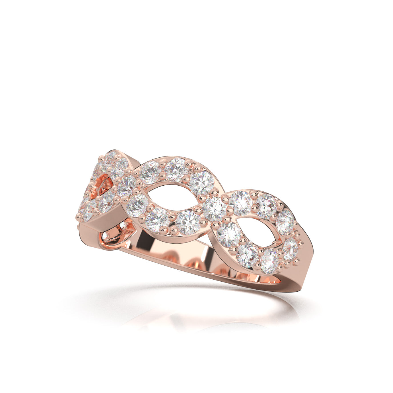 1.40 ct Natural Diamond Wedding Bands in 14k Rose Gold