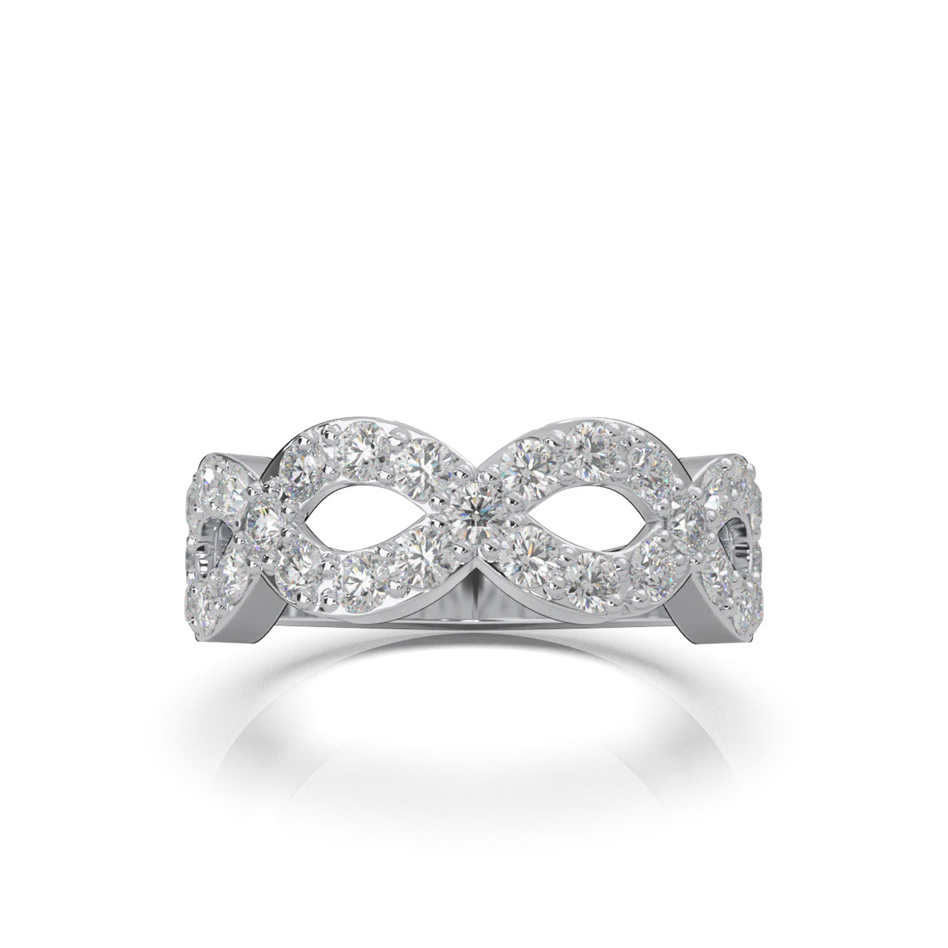 1.40 ct Moissanite Wedding Bands in 10k White Gold