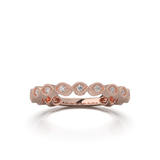 0.25 ct Lab Grown Diamond Wedding Bands in 14k Rose Gold