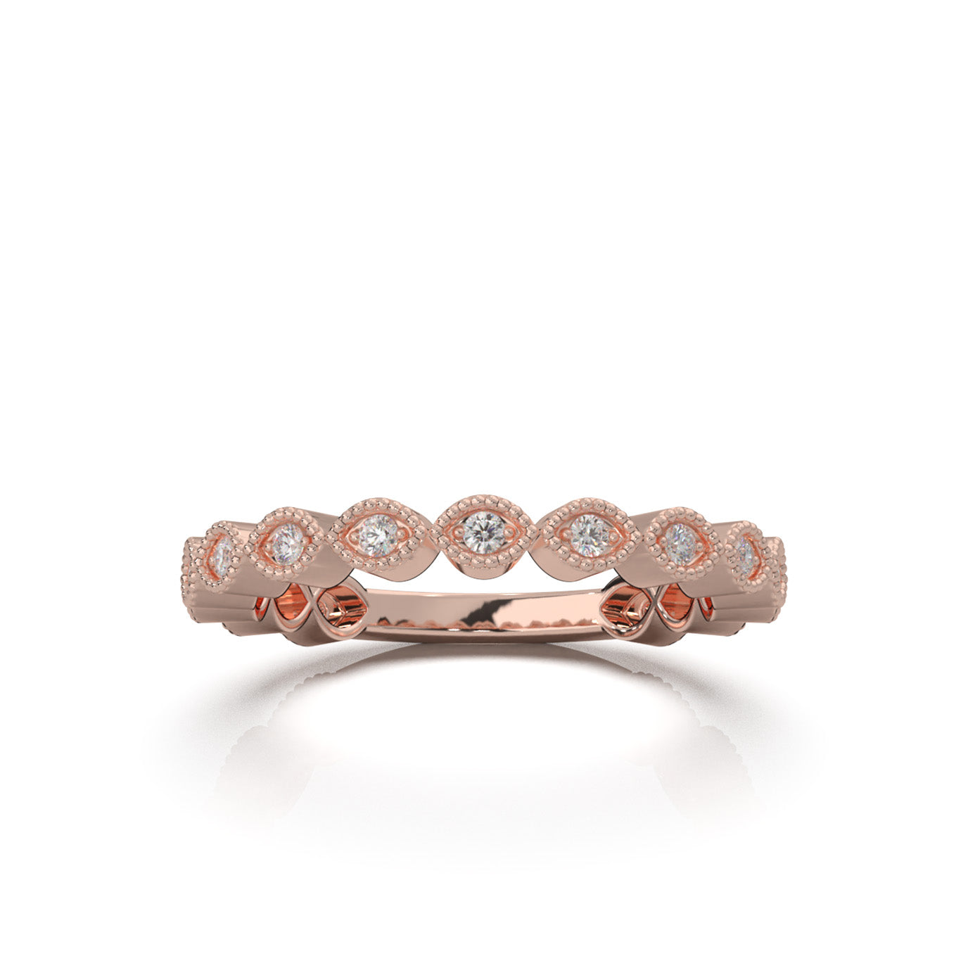 0.25 ct Moissanite Wedding Bands in 10k Rose Gold