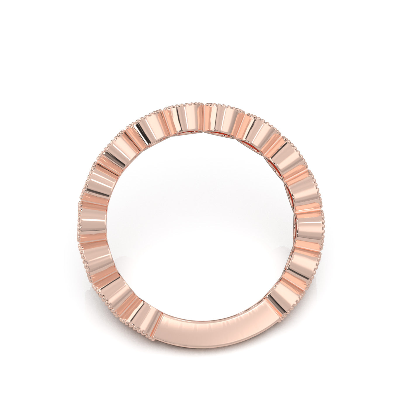 0.25 ct Natural Diamond Wedding Bands in 14k Rose Gold