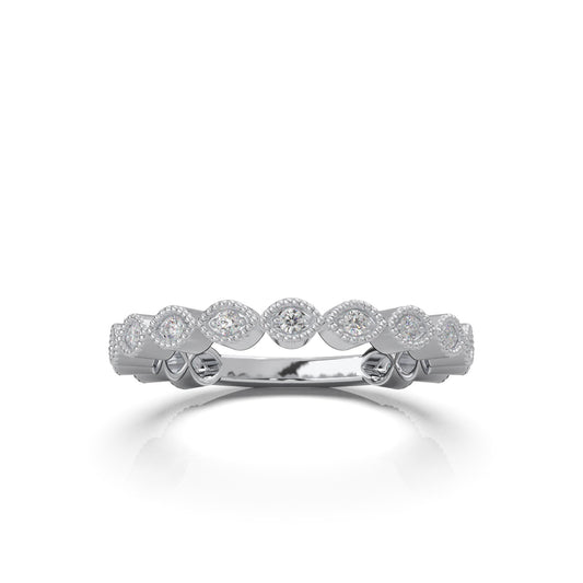 0.25 ct Lab Grown Diamond Wedding Bands in 14k White Gold