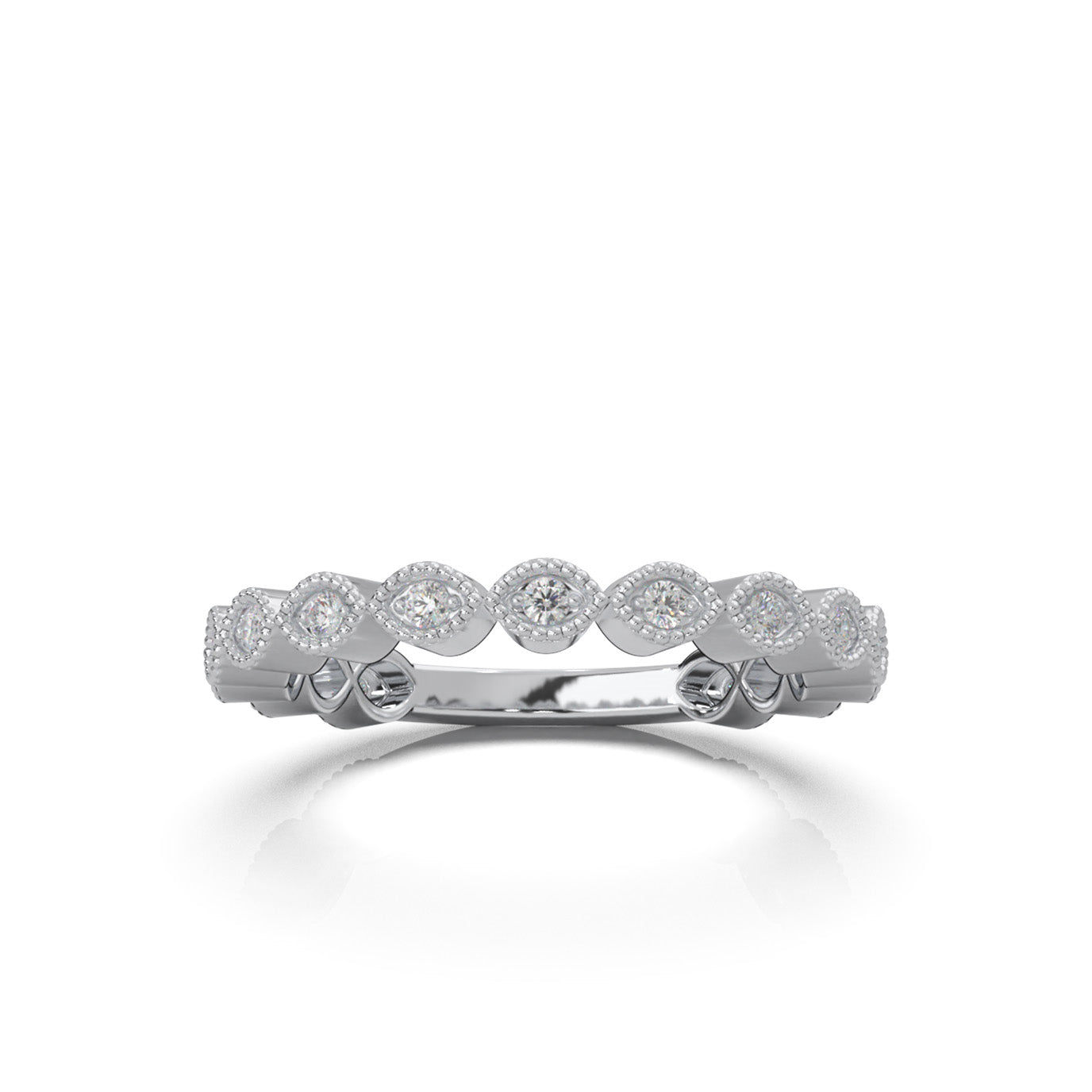 0.25 ct Natural Diamond Wedding Bands in 14k White Gold