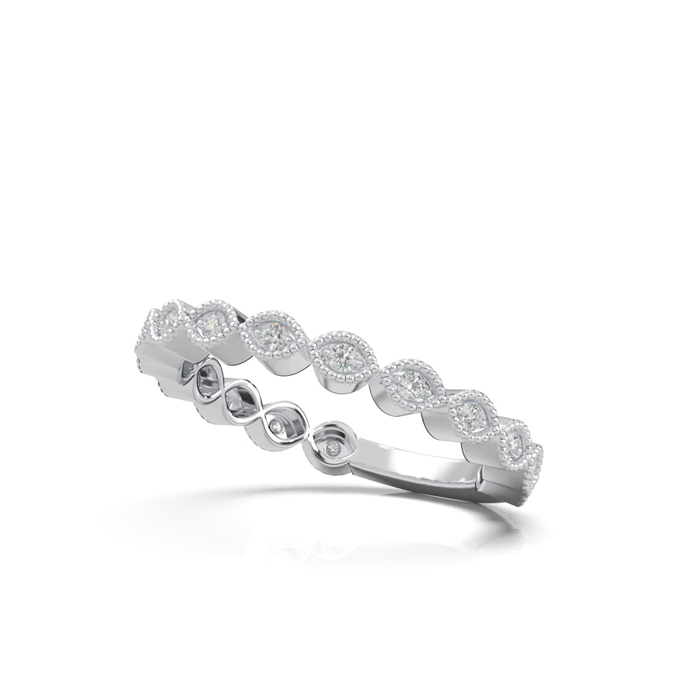 0.25 ct Natural Diamond Wedding Bands in 10k White Gold