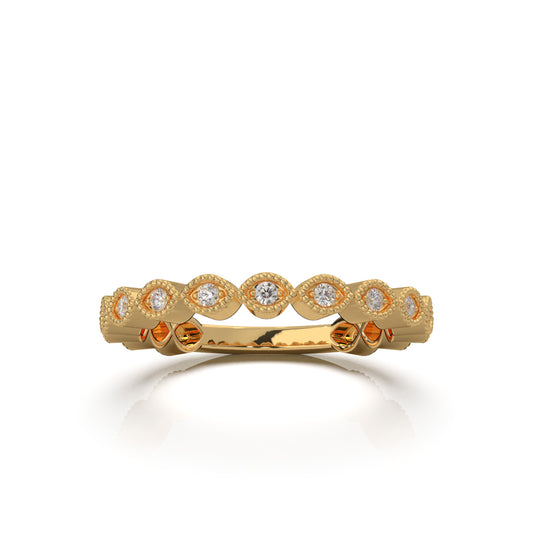 0.25 ct Lab Grown Diamond Wedding Bands in 14k Yellow Gold