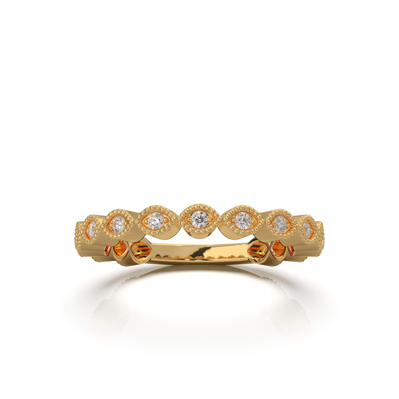 0.25 ct Moissanite Wedding Bands in 10k Yellow Gold