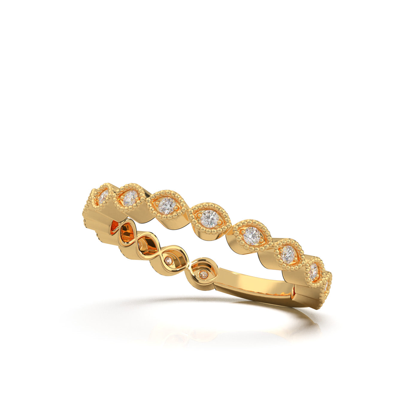 0.25 ct Moissanite Wedding Bands in 10k Yellow Gold