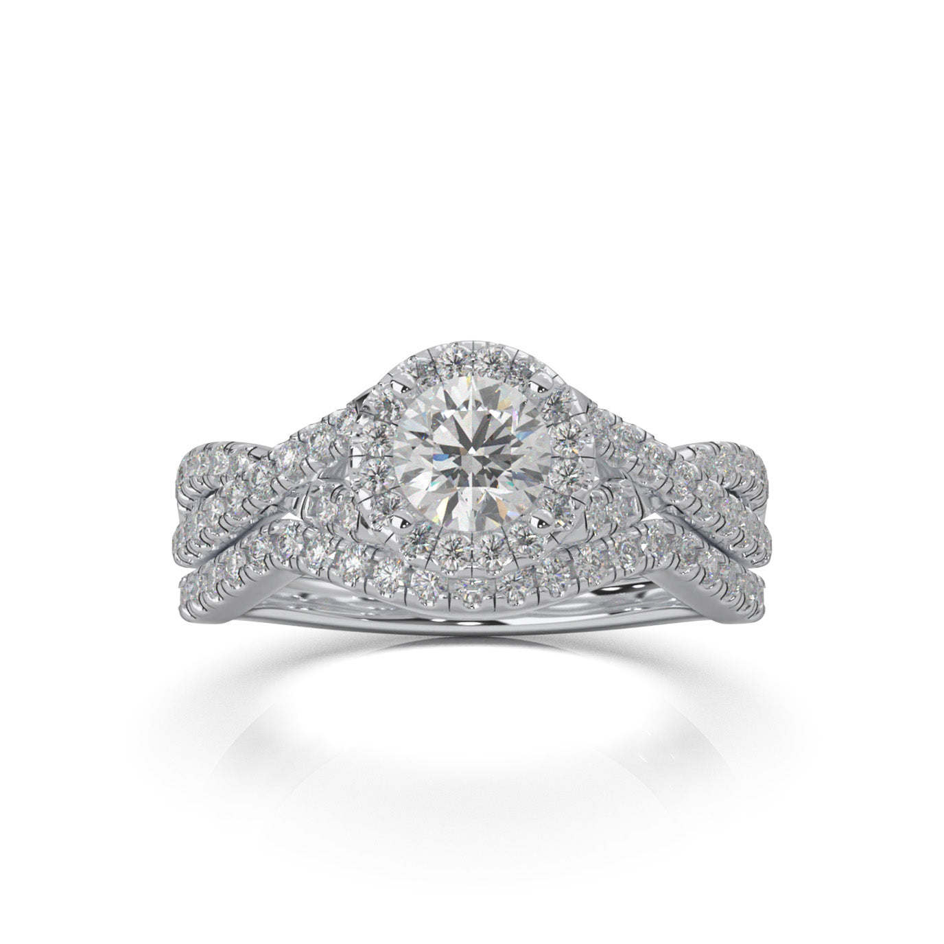 1.30 ct Natural Diamond Engagement Sets in 10k White Gold