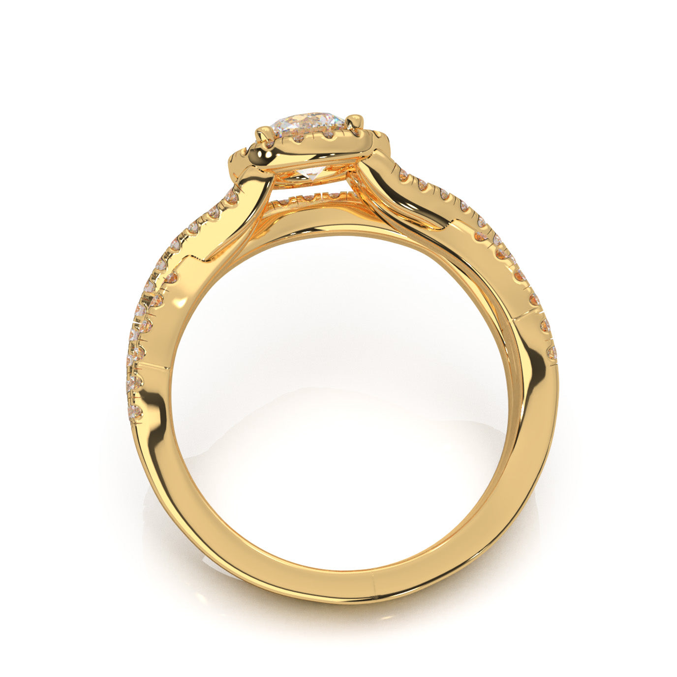 1.30 ct Moissanite Engagement Sets in 14k Yellow Gold