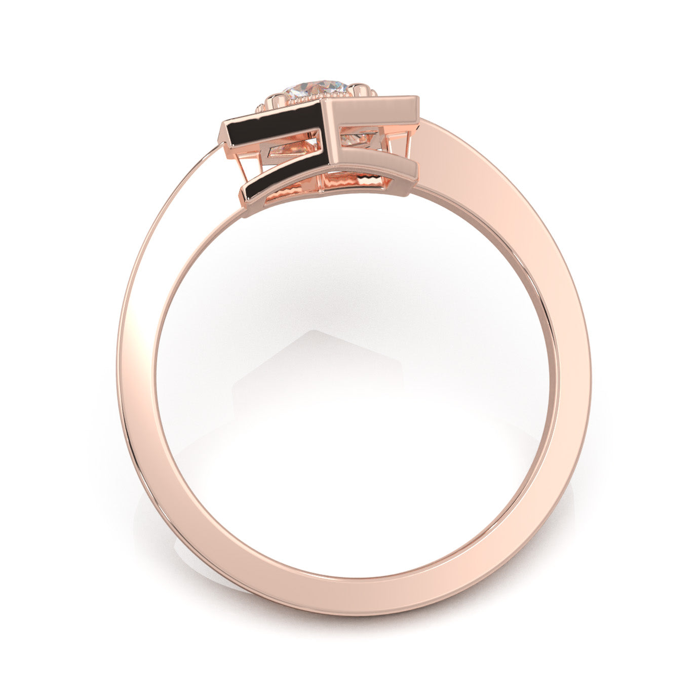0.50 ct Moissanite Engagement Rings in 14k Rose Gold