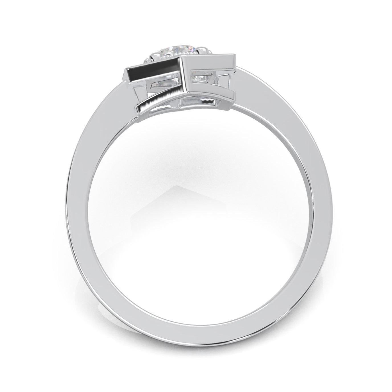 0.50 ct Moissanite Engagement Rings in 14k White Gold