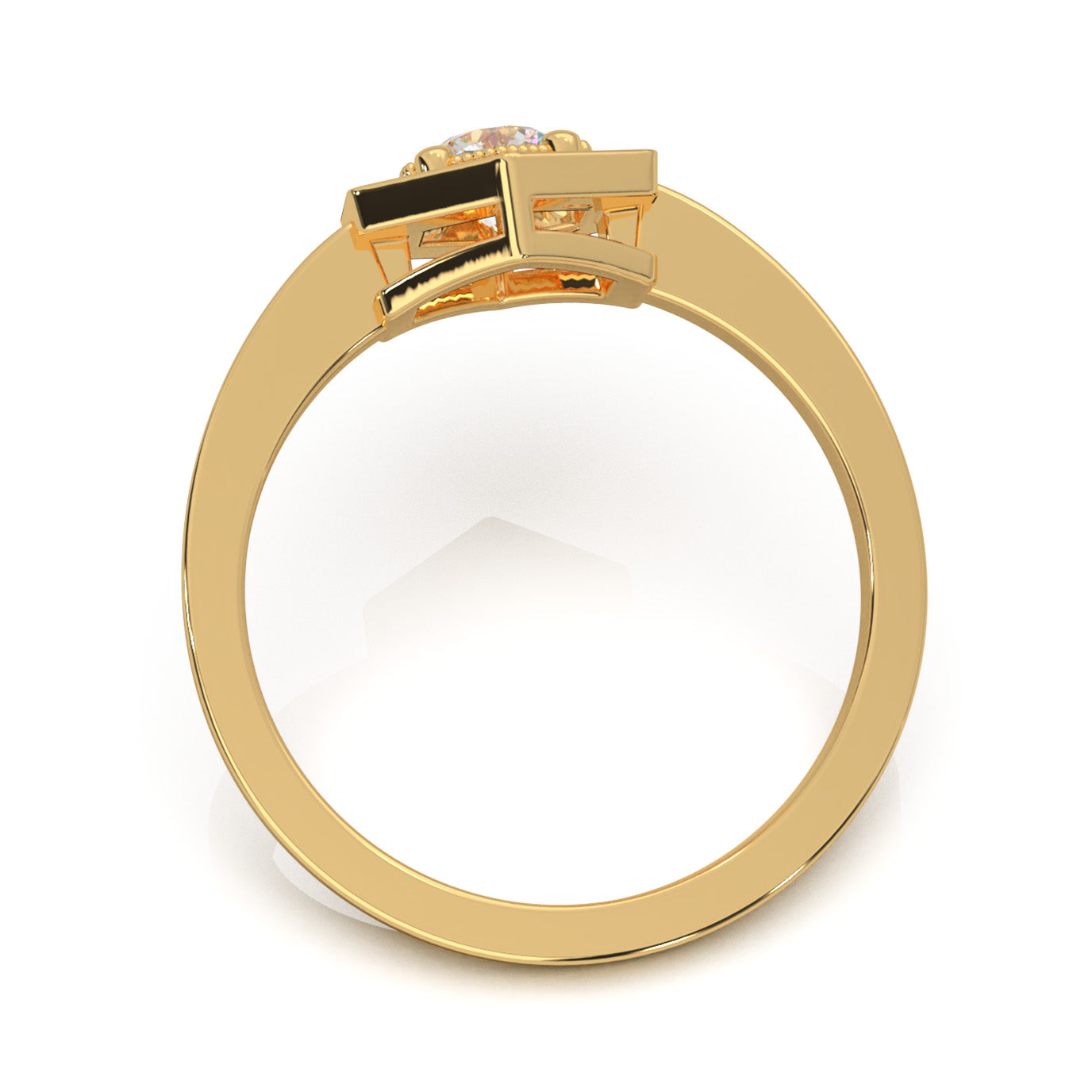 0.50 ct Natural Diamond Engagement Rings in 14k Yellow Gold