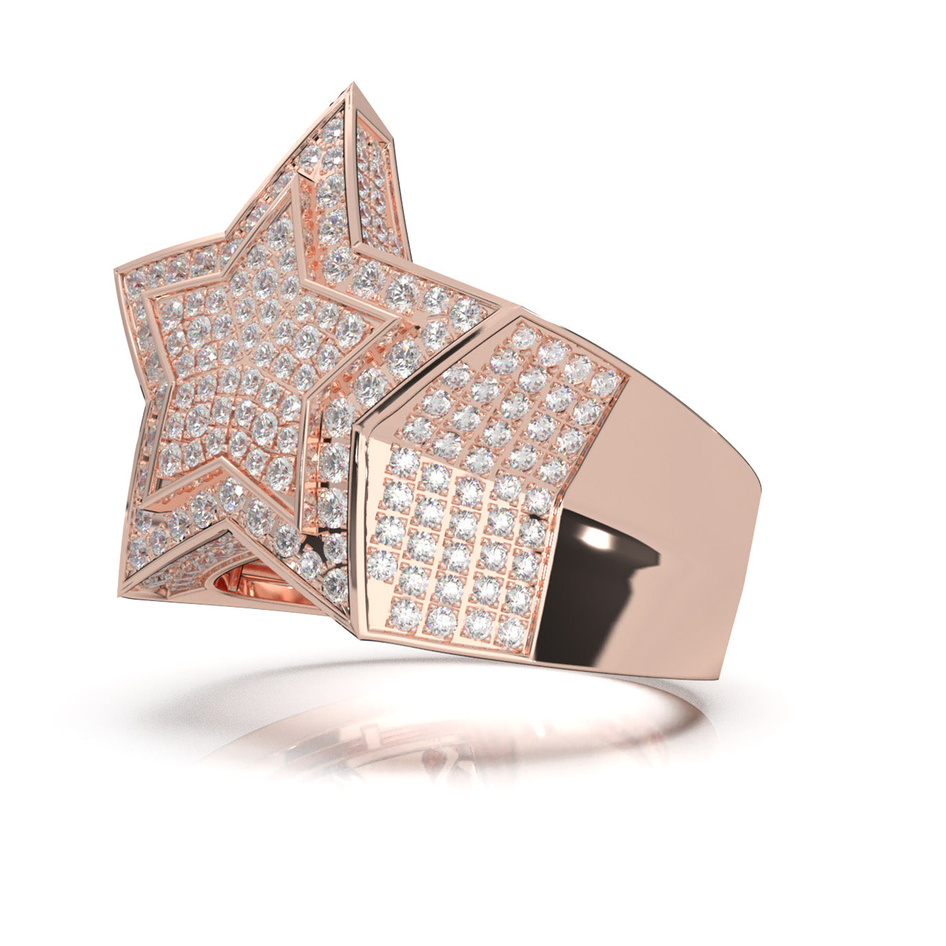 2.70 ct Natural Diamond Statement Mens Rings in 10k Rose Gold