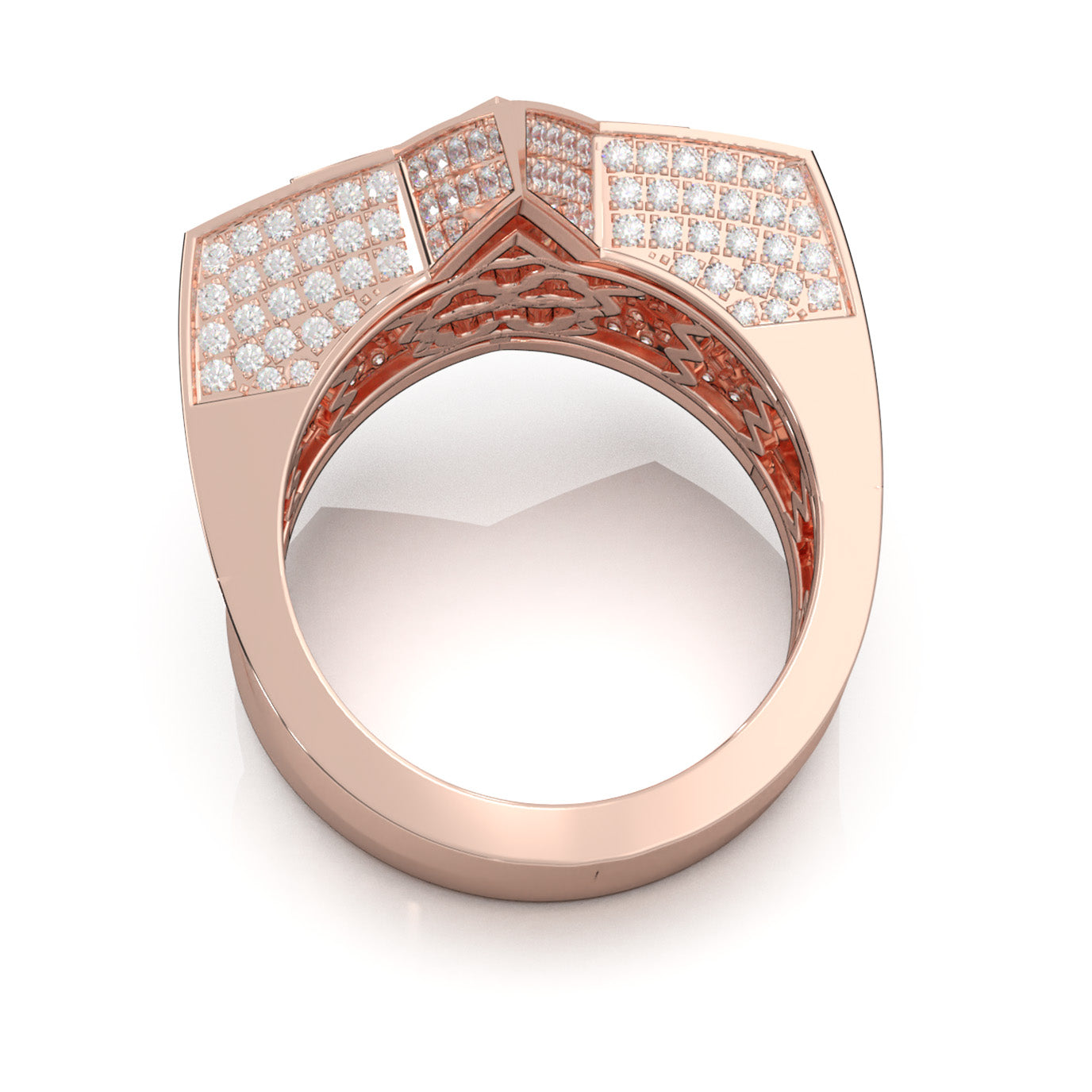 2.70 ct Natural Diamond Statement Mens Rings in 10k Rose Gold