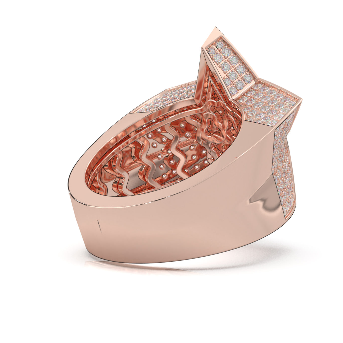 2.70 ct Lab Grown Diamond Statement Mens Rings in 14k Rose Gold