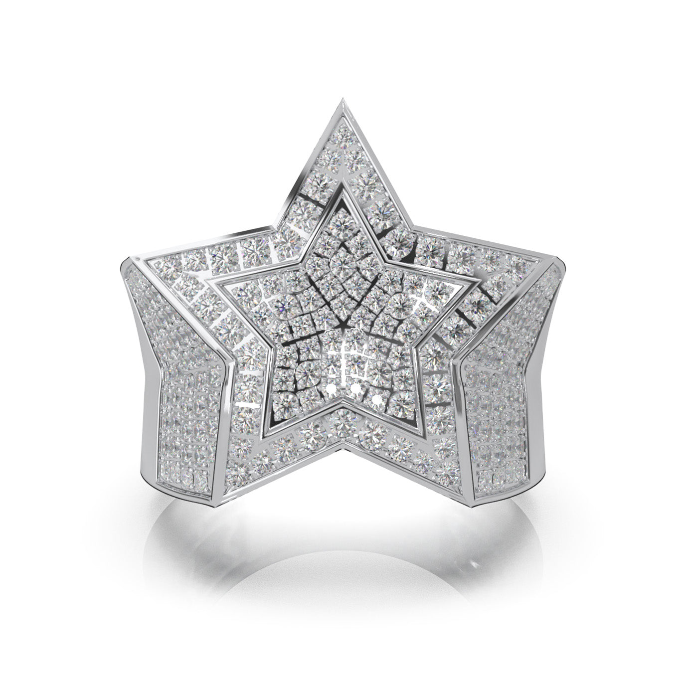 2.70 ct Natural Diamond Statement Mens Rings in 10k White Gold