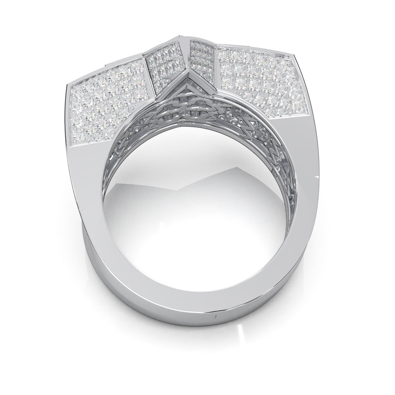 2.70 ct Natural Diamond Statement Mens Rings in 14k White Gold