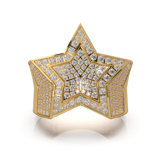 2.70 ct Moissanite Statement Mens Rings in 14k Yellow Gold