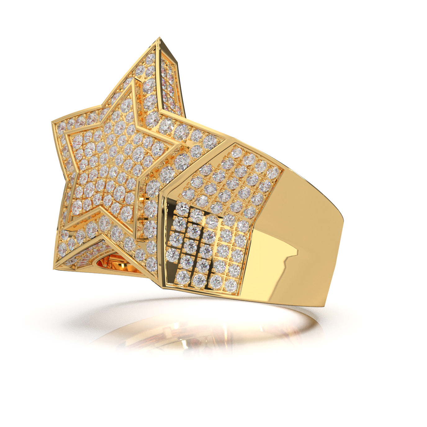 2.70 ct Lab Grown Diamond Statement Mens Rings in 14k Yellow Gold