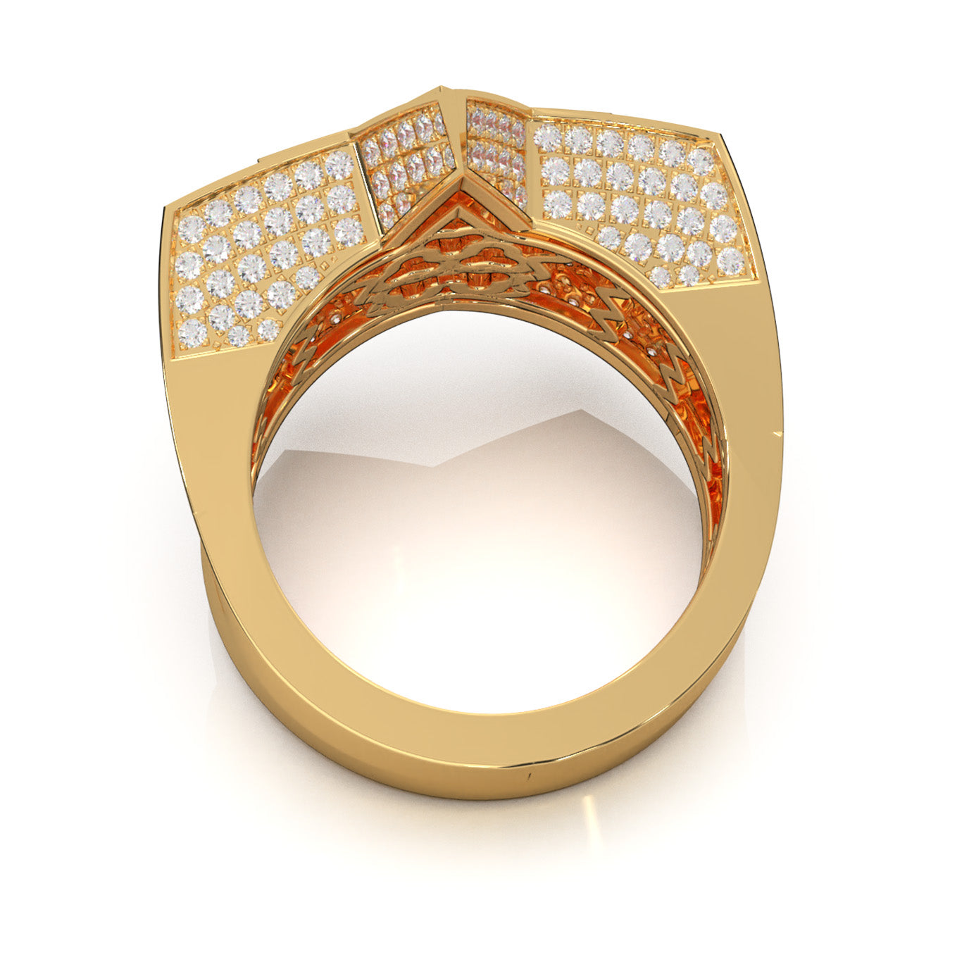 2.70 ct Lab Grown Diamond Statement Mens Rings in 14k Yellow Gold