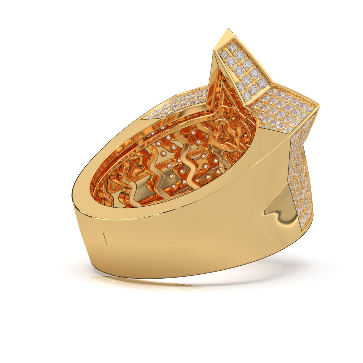 2.70 ct Moissanite Statement Mens Rings in 10k Yellow Gold