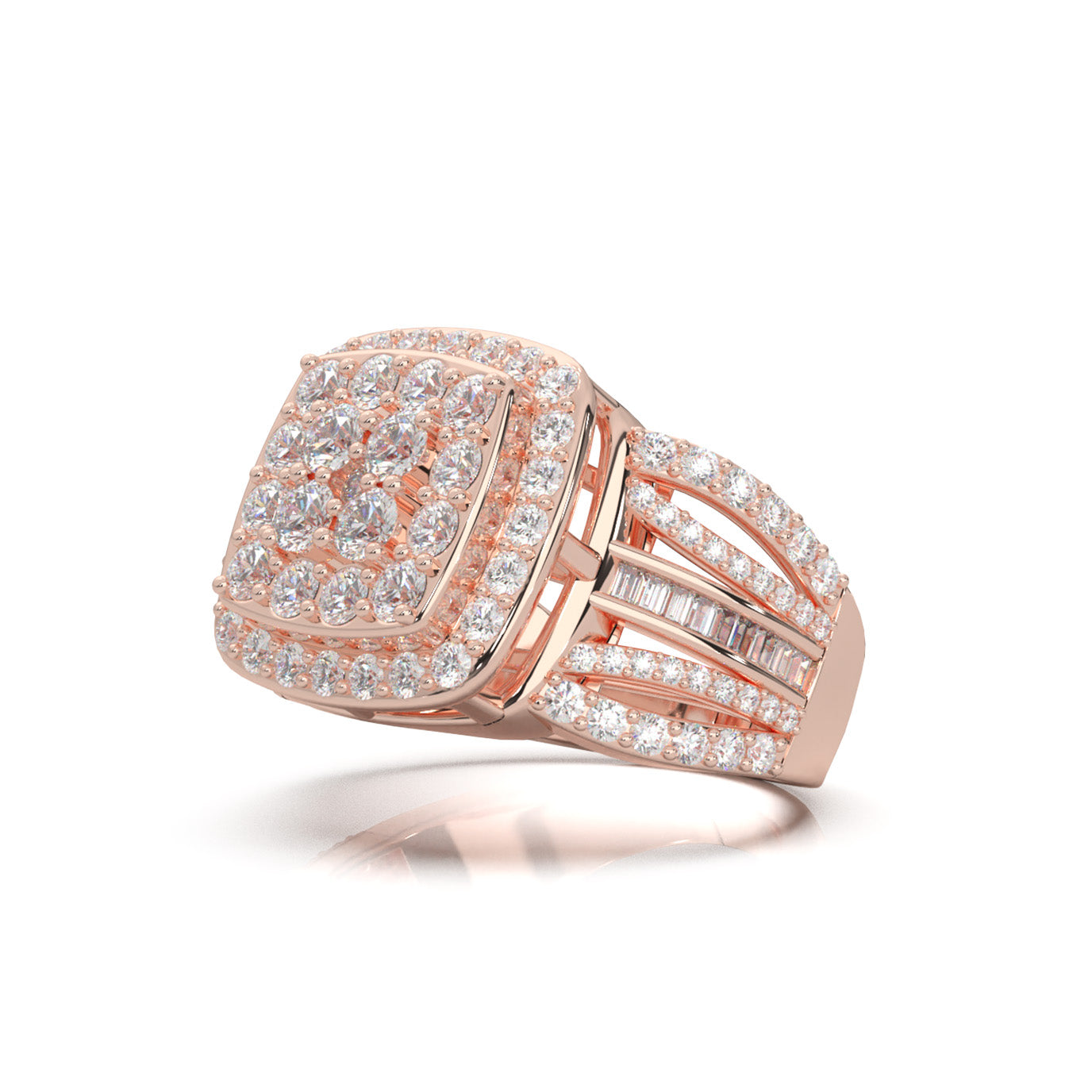 2.30 ct Natural Diamond Engagement Rings in 10k Rose Gold