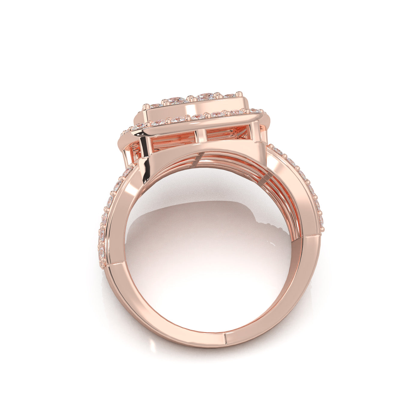 2.30 ct Moissanite Engagement Rings in 14k Rose Gold