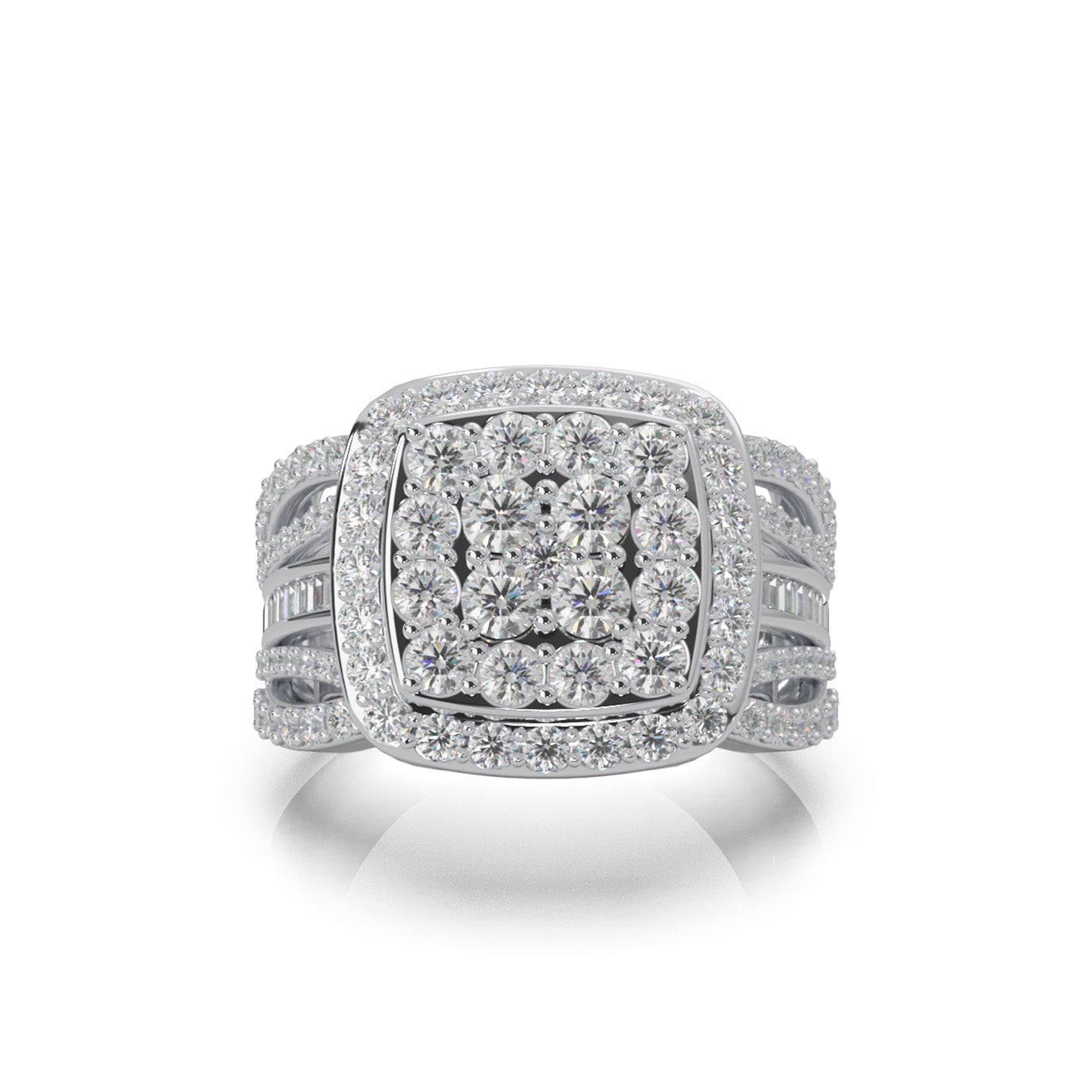 2.30 ct Moissanite Engagement Rings in 14k White Gold