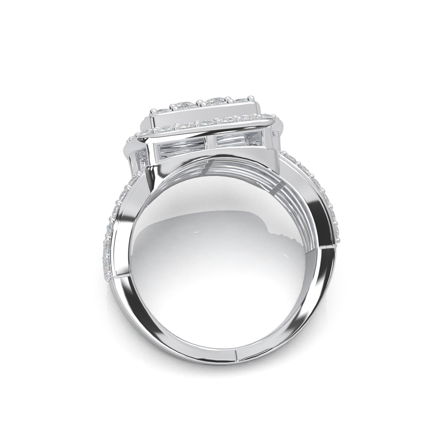 2.30 ct Moissanite Engagement Rings in 14k White Gold