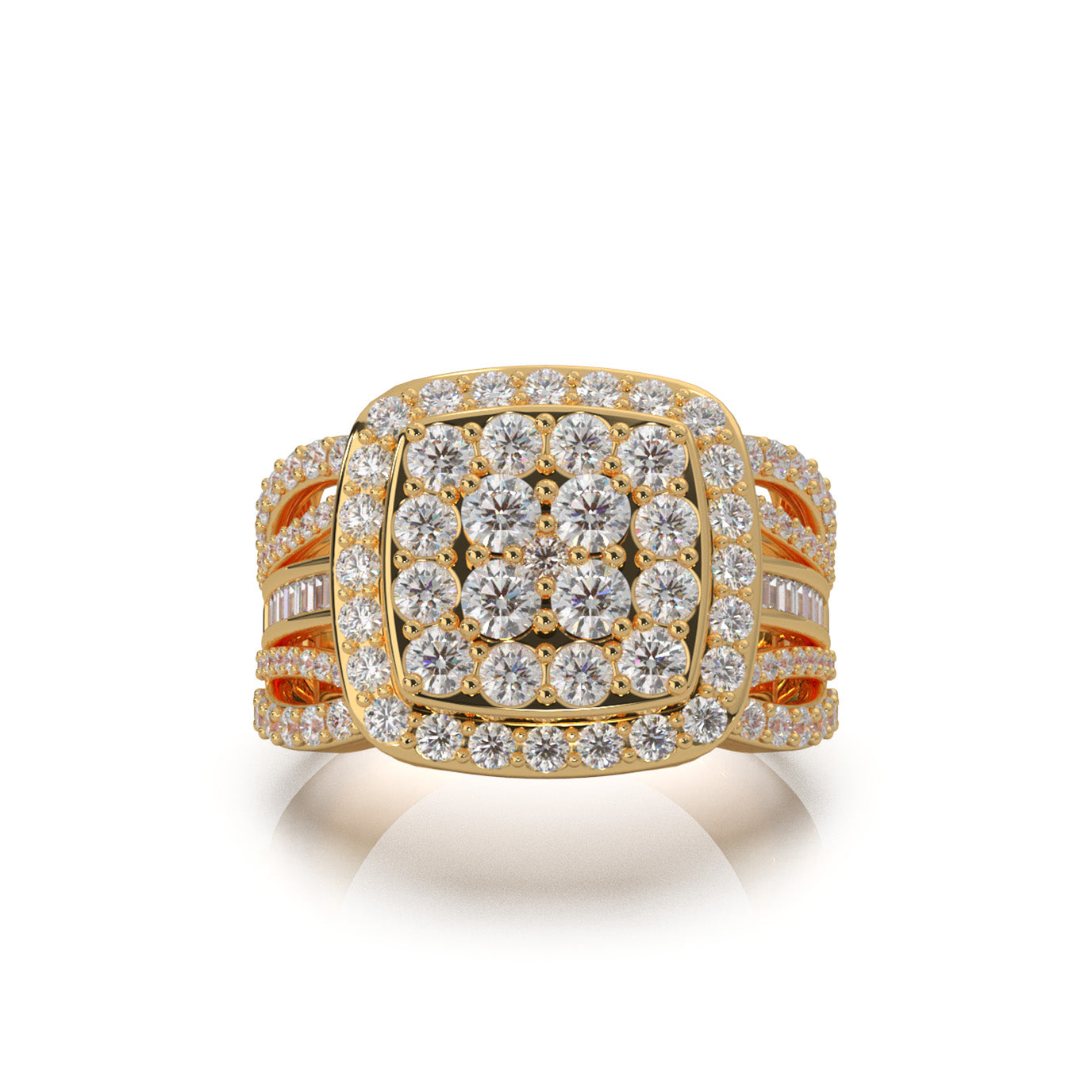 2.30 ct Moissanite Engagement Rings in 10k Yellow Gold