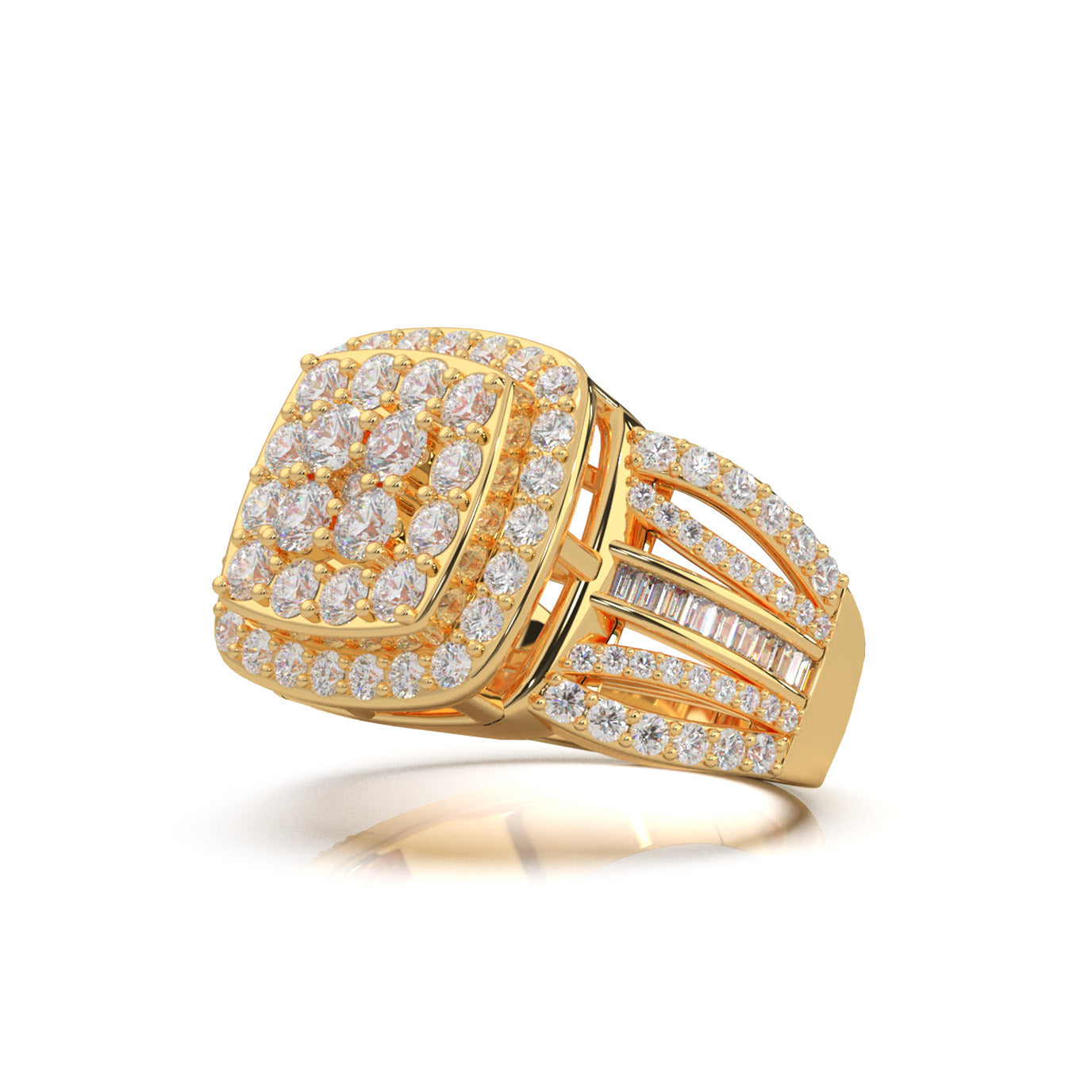 2.30 ct Moissanite Engagement Rings in 10k Yellow Gold