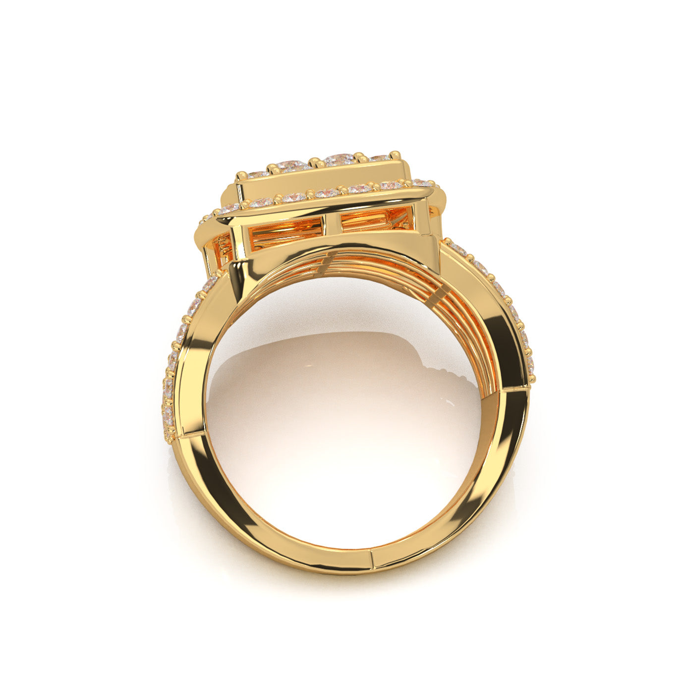 2.30 ct Moissanite Engagement Rings in 14k Yellow Gold