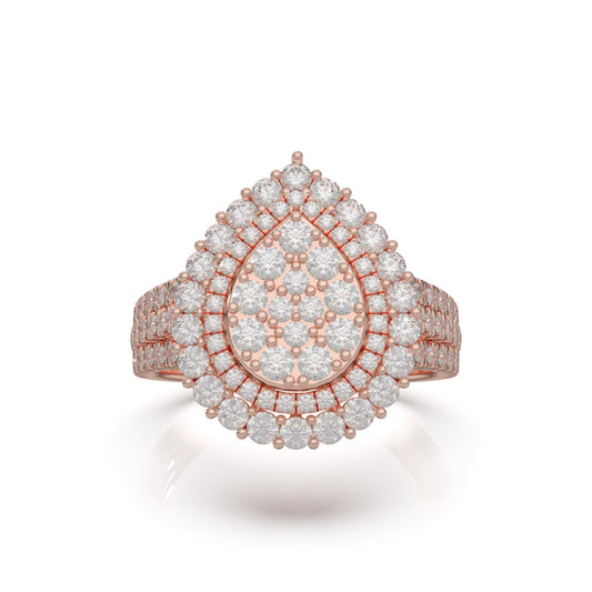 1.70 ct Moissanite Engagement Rings in 14k Rose Gold