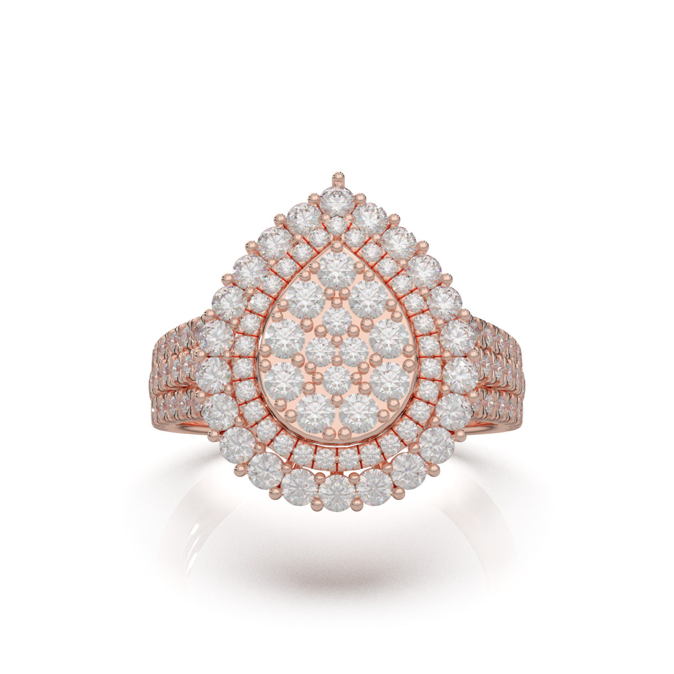 1.70 ct Natural Diamond Engagement Rings in 14k Rose Gold