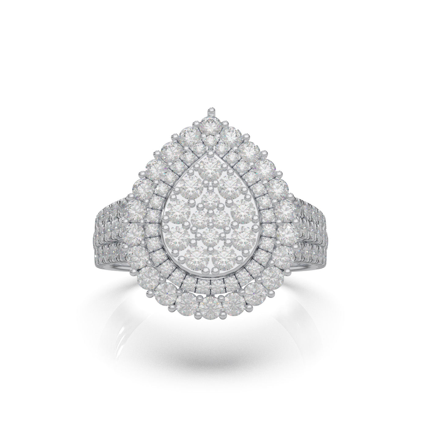 1.70 ct Natural Diamond Engagement Rings in 10k White Gold