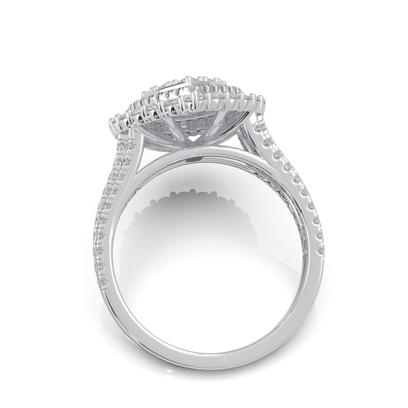 1.70 ct Moissanite Engagement Rings in 14k White Gold