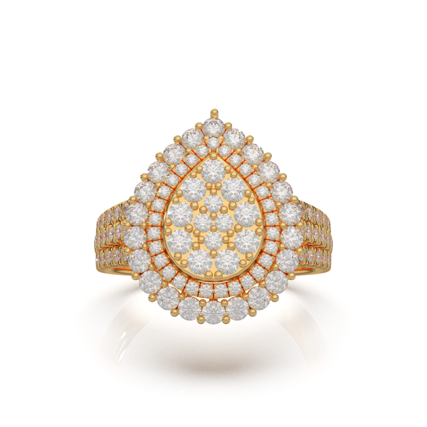 1.70 ct Natural Diamond Engagement Rings in 10k Yellow Gold