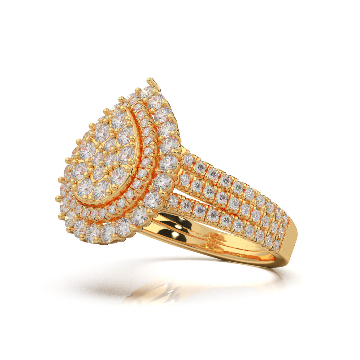 1.70 ct Moissanite Engagement Rings in 14k Yellow Gold
