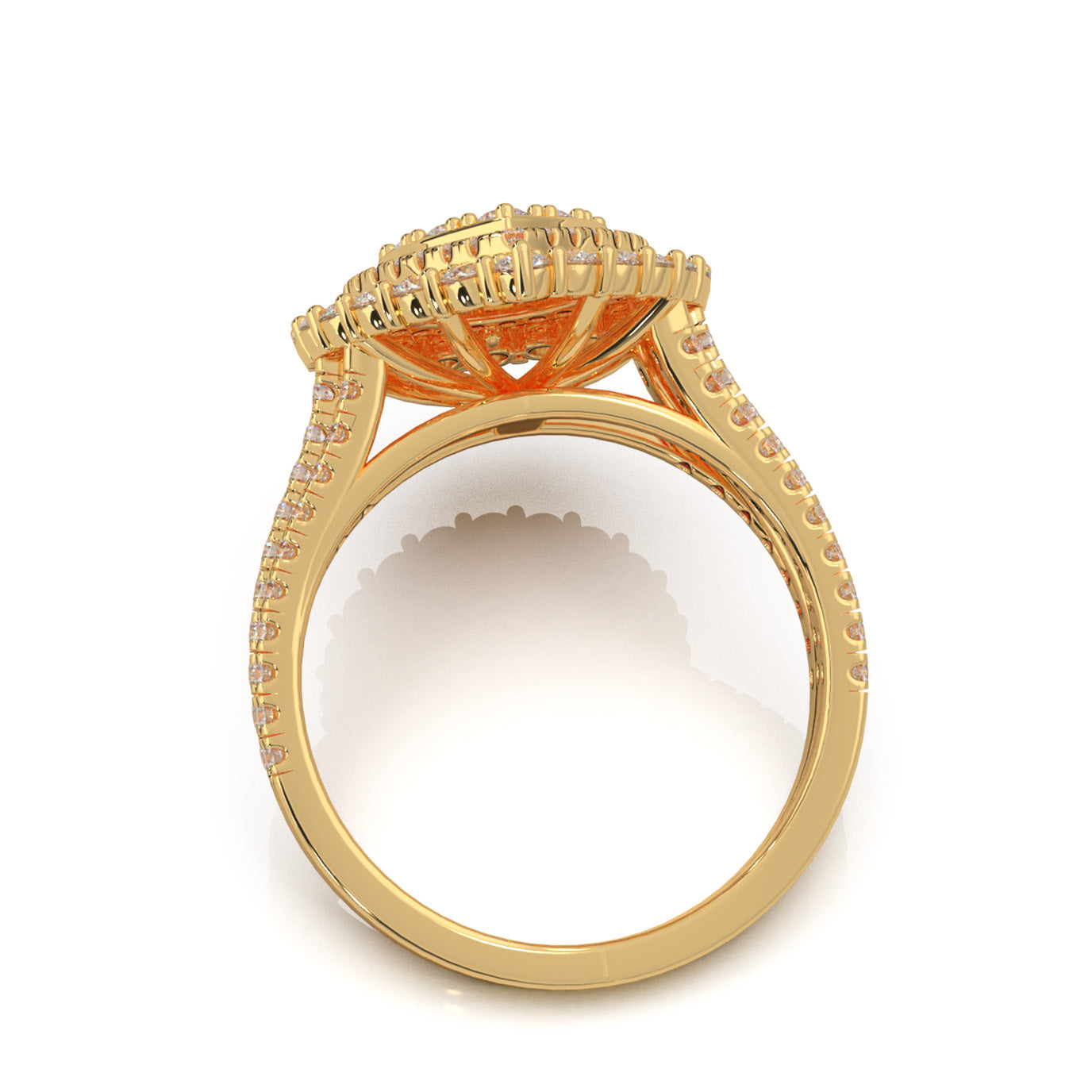 1.70 ct Moissanite Engagement Rings in 14k Yellow Gold
