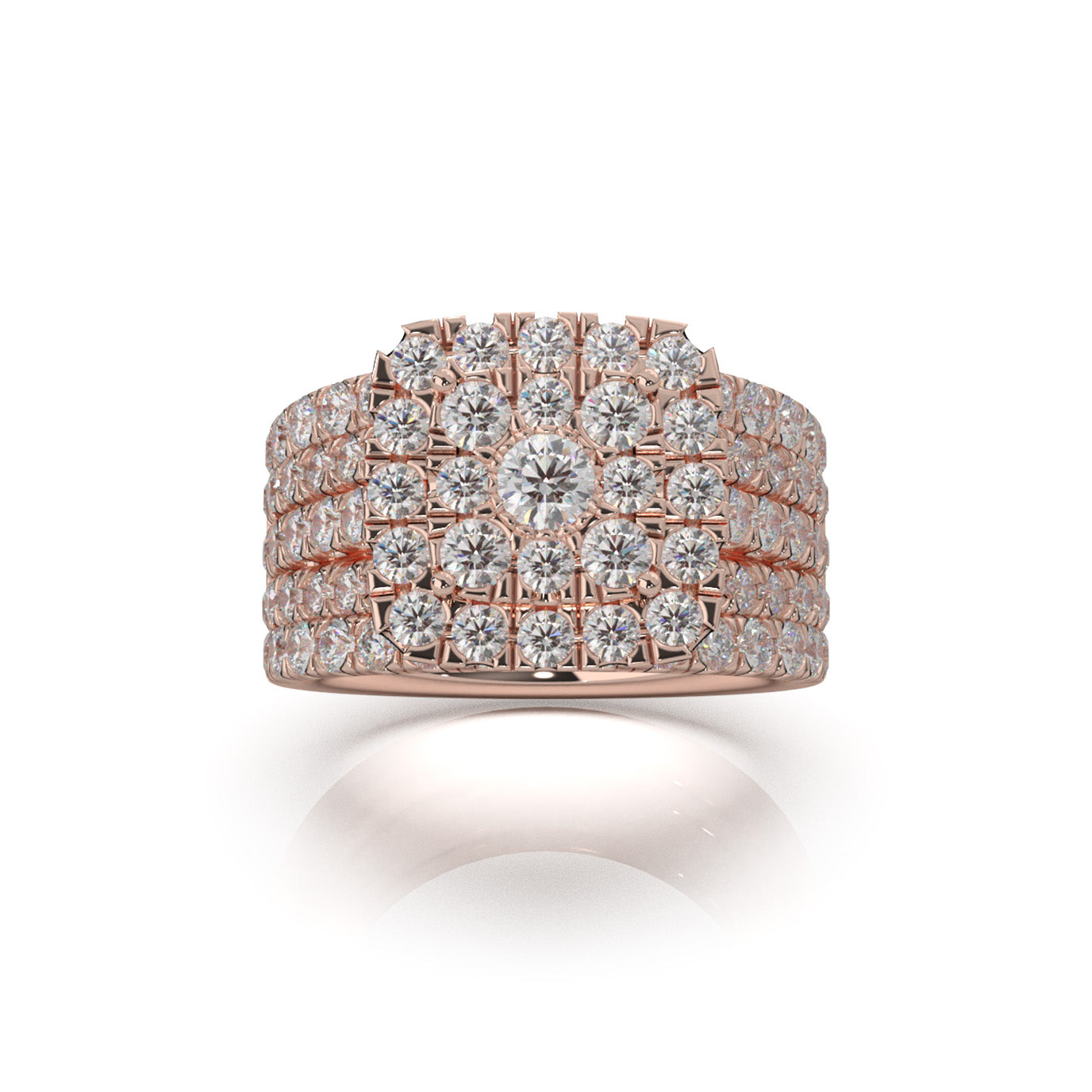 3.20 ct Lab Grown Diamond Engagement Sets in 14k Rose Gold
