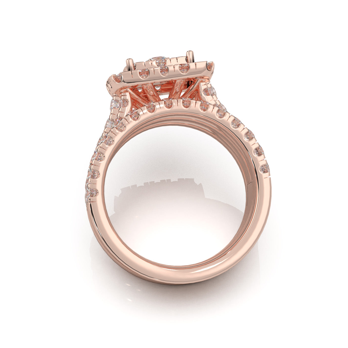 3.20 ct Moissanite Engagement Sets in 10k Rose Gold