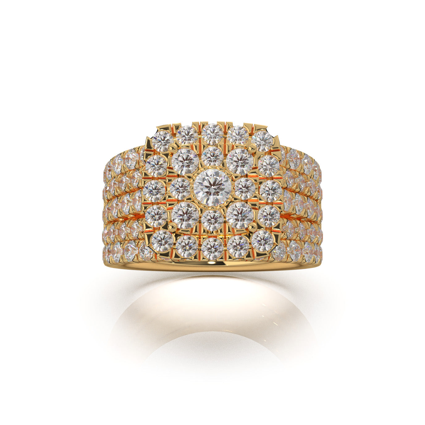 3.20 ct Moissanite Engagement Sets in 14k Yellow Gold