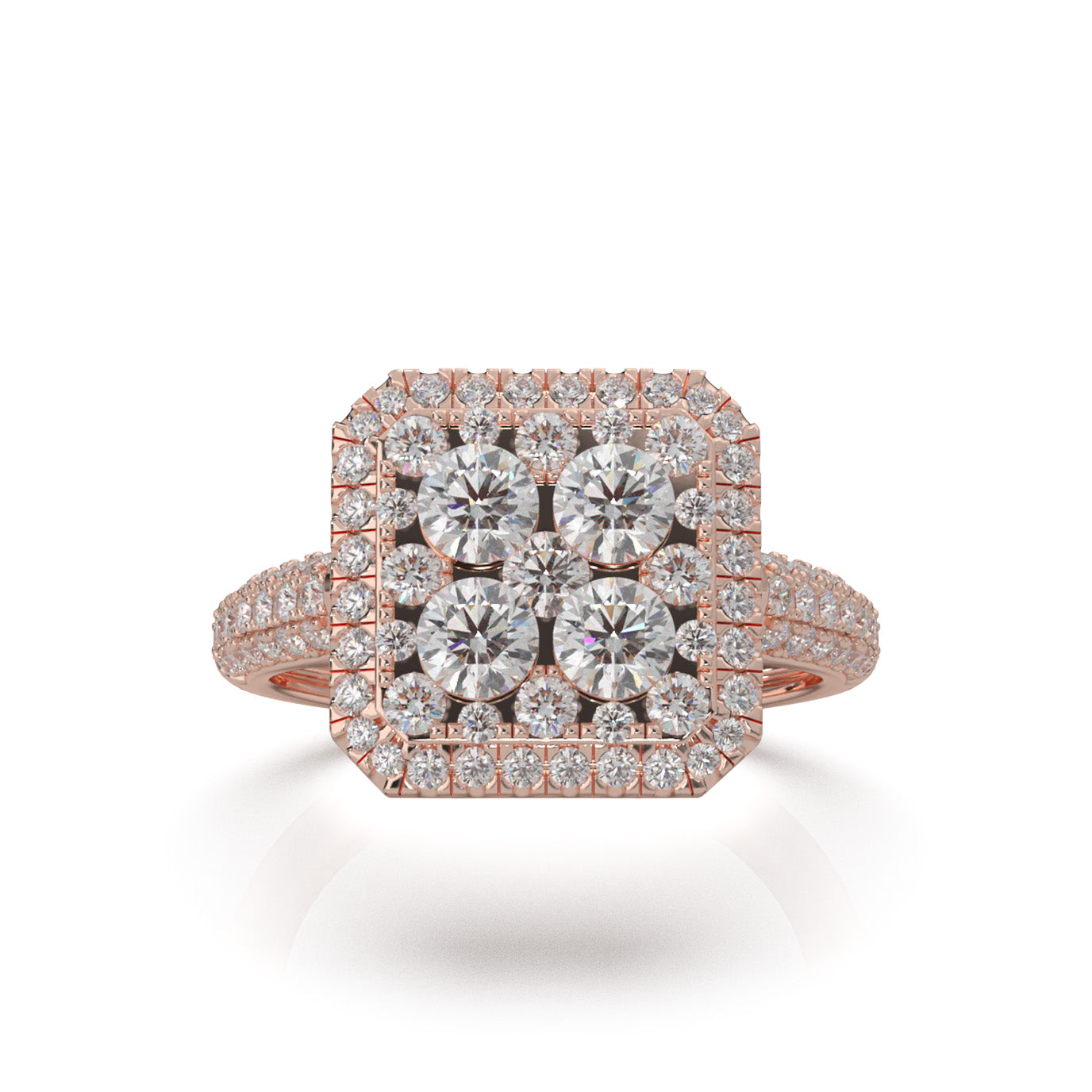 0.33 ct Moissanite Engagement Rings in 14k Rose Gold