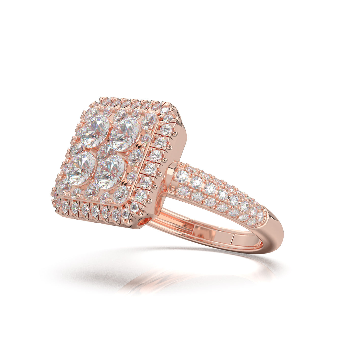 0.33 ct Lab Grown Diamond Engagement Rings in 14k Rose Gold